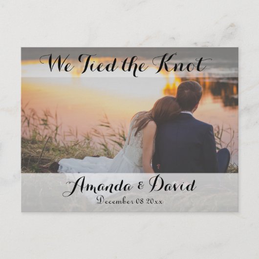 エレガントモダンカスタム写真の更新日結婚の ポストカード (正面)