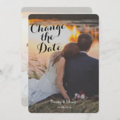 エレガントモダンカスタム写真の更新日結婚の 招待状 (正面/裏面)