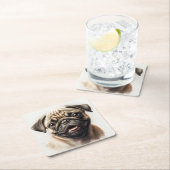 エレガントモダンカスタム写真テンプレートの追加 スクエアペーパーコースター (インサイチュ)