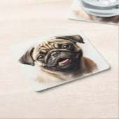 エレガントモダンカスタム写真テンプレートの追加 スクエアペーパーコースター (アングル)