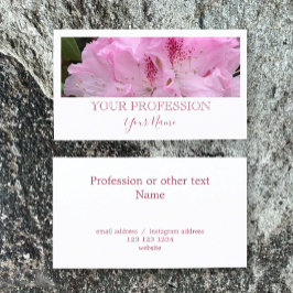 エレガントモダンカスタム写真ホワイトピンクマウーブ 名刺