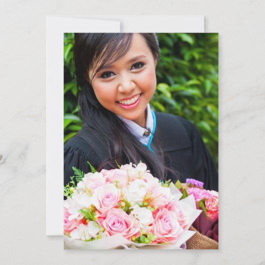 エレガントモダンカスタム写真卒業会 招待状 (裏面)