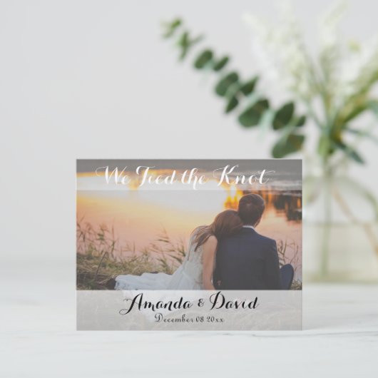 エレガントモダンカスタム写真結婚の発表 ポストカード (スタンド正面)