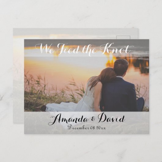 エレガントモダンカスタム写真結婚の発表 ポストカード (正面/裏面)