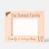 エレガントモダンカスタム名、愛、ハート レーザー彫刻フレーム (正面)