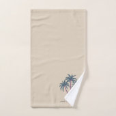 エレガントモダンカスタムBeigeのPalm Trees & Script バスタオルセット (ハンドタオル)