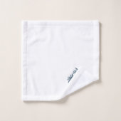 エレガントモダンカスタムPalm Trees & Script on White バスタオルセット (ウォッシュタオル)