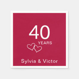 エレガントモダンカスタムRuby 40周年記念パーティー スタンダードカクテルナプキン