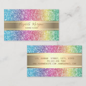 エレガントモダンカラフルグリッター金ゴールドストライプ 名刺 (正面/裏面)