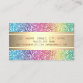 エレガントモダンカラフルグリッター金ゴールドストライプ 名刺 (裏面)