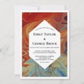 エレガントモダンカラフルシンプル結婚抽象芸術 招待状 (正面)