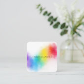 エレガントモダンカラフルプロフェッショナルテンプレート スクエア名刺 (スタンド正面)