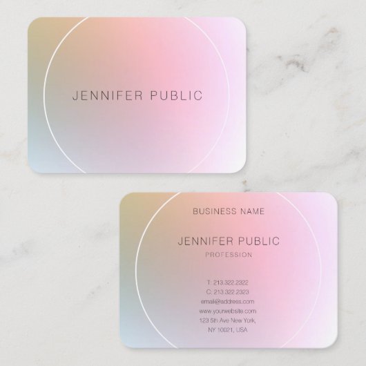 エレガントモダンカラフルプロフェッショナルテンプレート 名刺 (正面/裏面)