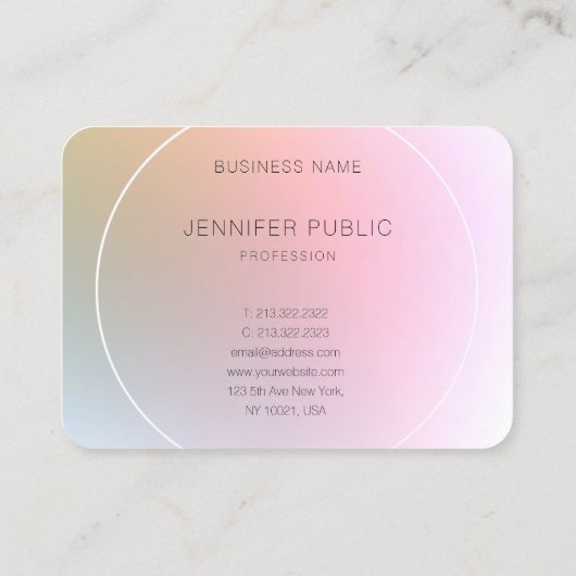 エレガントモダンカラフルプロフェッショナルテンプレート 名刺 (裏面)