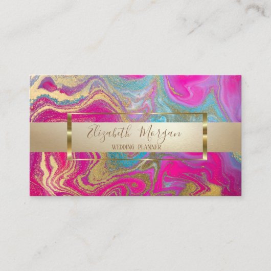 エレガントモダンカラフルプロフェッショナル大理石、フレーム 名刺 (正面)
