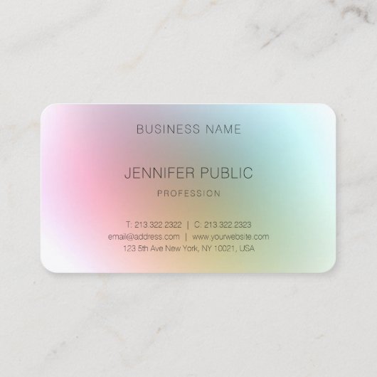 エレガントモダンカラフル上絹仕上げ 名刺 (裏面)