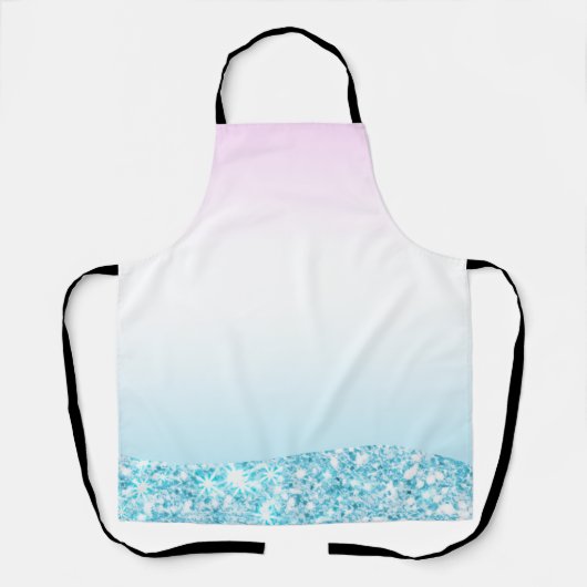 エレガントモダンカラフル勾配グリッター エプロン (正面)