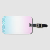 エレガントモダンカラフル勾配グリッター ラゲッジタグ (正面横)