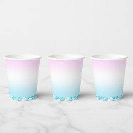 エレガントモダンカラフル勾配グリッター 紙コップ