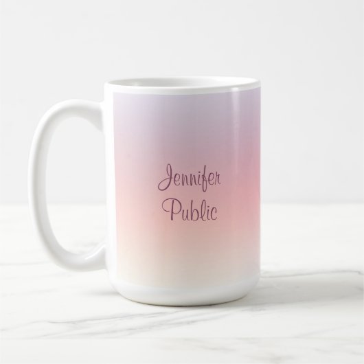 エレガントモダンカラフル手書きトレンディー コーヒーマグカップ (左)