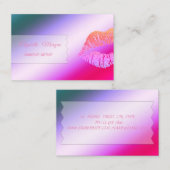 エレガントモダンカラフル,グリッター唇 名刺 (正面/裏面)