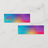 エレガントモダンカラフルInstagram Social スキニー名刺 (正面/裏面)