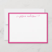 エレガントモダンガーリートレンディーマゼンタピンク ノートカード (正面)
