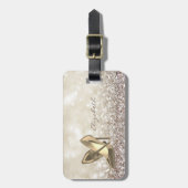 エレガントモダンガーリー，キラキラ，《写真》ぼけ味，ヒール ラゲッジタグ (正面縦)