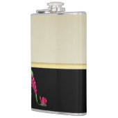 エレガントモダンガーリー，黒，クリーム，花ヒール フラスク (左)