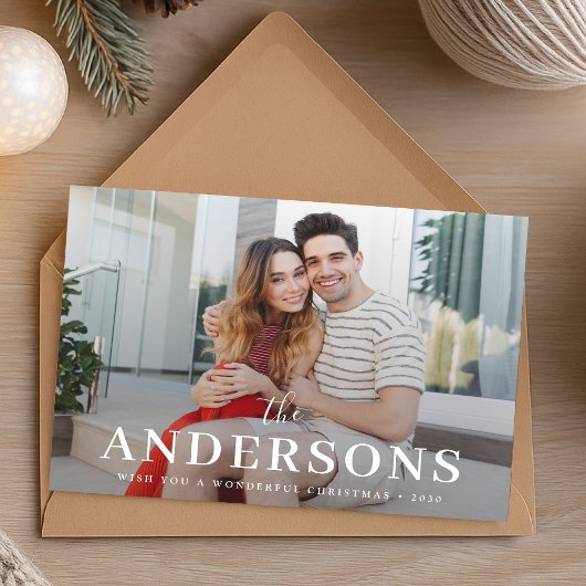 エレガントモダンクスタイリッシュリ写真レッド シーズンカード