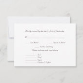 エレガントモダンクラシックアイボリー銅赤面結婚ズ 出欠カード (裏面)