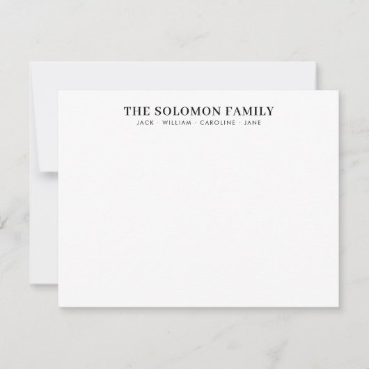 エレガントモダンクラシックフォント ノートカード (正面)