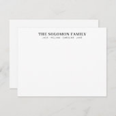 エレガントモダンクラシックフォント ノートカード (正面/裏面)