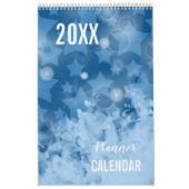 エレガントモダンクラシックブルースターズ模様プランナー カレンダー (カバー)