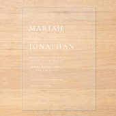 エレガントモダンクラシックミニマ結婚リスト アクリル招待状 (正面)