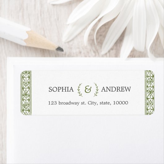 エレガントモダンクラシックヴィンテージ差出人住所 ラベル (インサイチュ)