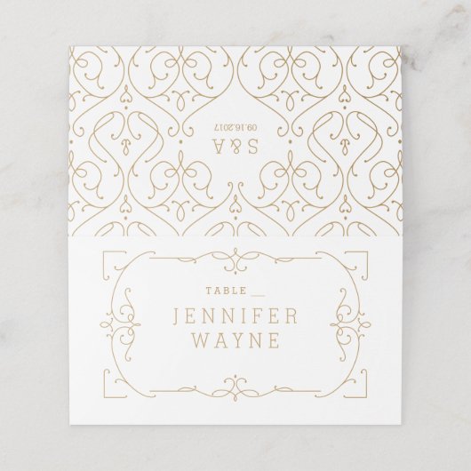 エレガントモダンクラシックヴィンテージ結婚式座席表 プレイスカード (外部開封)