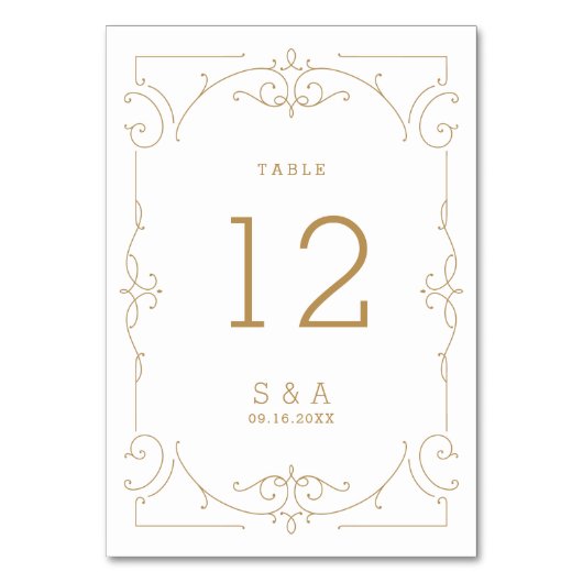 エレガントモダンクラシックヴィンテージ テーブルナンバー (裏面)