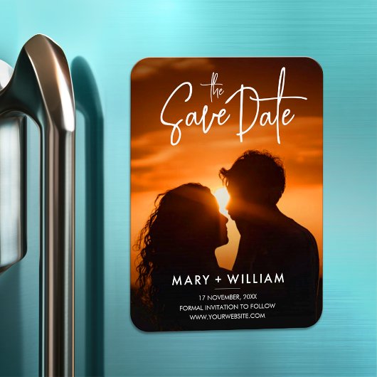 エレガントモダンクラシック写真の結婚式 マグネット