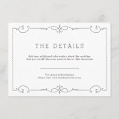 エレガントモダンクラシック結婚詳細カード エンクロージャーカード (正面)