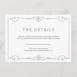 エレガントモダンクラシック結婚詳細カード エンクロージャーカード