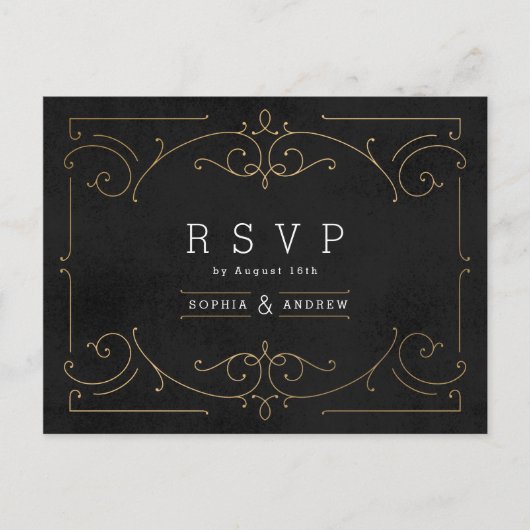 エレガントモダンクラシック インビテーションポストカード (正面)