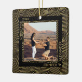 エレガントモダンクリスマスのカップル写真 セラミックオーナメント (左)