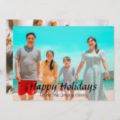 エレガントモダンクリスマスの台本の写真 シーズンカード (正面/裏面)