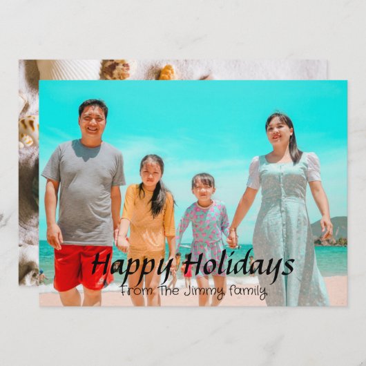 エレガントモダンクリスマスの台本の写真 シーズンカード (正面/裏面)