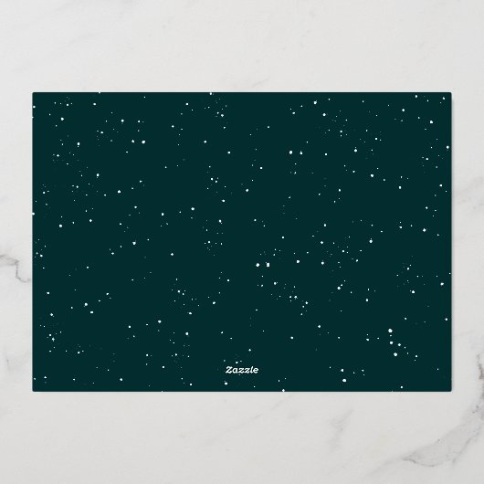 エレガントモダンクリスマスの木1枚の緑の金ゴールド 箔シーズンカード (裏面)