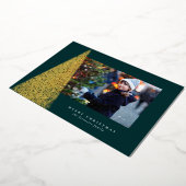 エレガントモダンクリスマスの木1枚の緑の金ゴールド 箔シーズンカード (回転した状態)