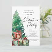 エレガントモダンクリスマスパーティー家族 招待状 (スタンド正面)