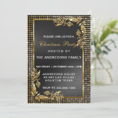 エレガントモダンクリスマスパーティー金ゴールドカスタムインビタ 招待状 (スタンド正面)