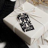 エレガントモダンクリスマス常緑樹&フローラ ギフトタグ